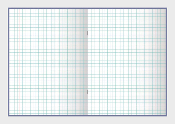 Open notebook with pages, vector illustration  - Vektör, Görsel