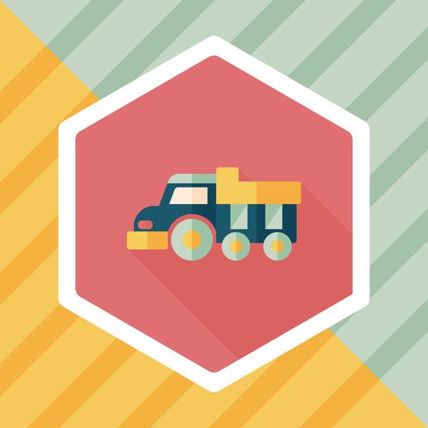 Dump truck flat icon with long shadow,eps10 - Vector, Imagen