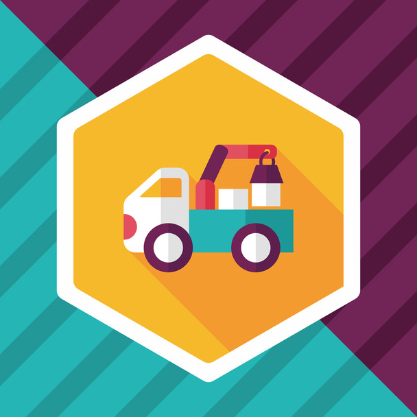 truck flat icon with long shadow,eps10 - Vector, Image
