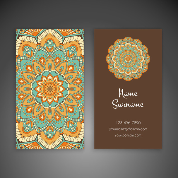 Business card. Vintage decorative elements. - ベクター画像