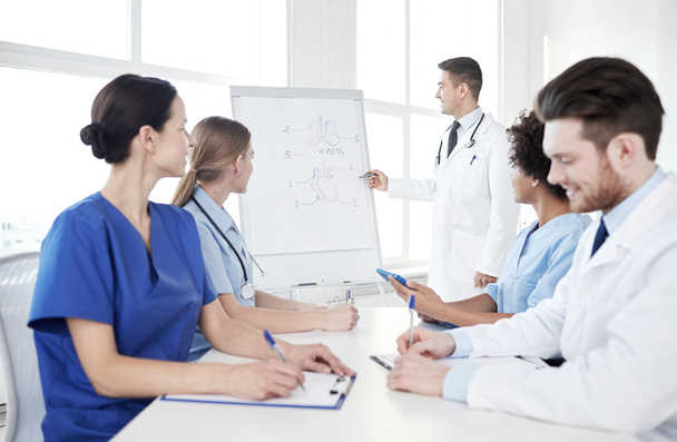 group of doctors on presentation at hospital - Foto, Imagem