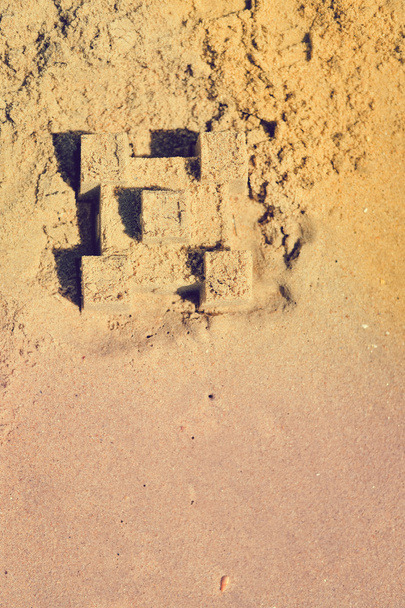 Venku ruiny města písku, Slunečné pozadí - Fotografie, Obrázek