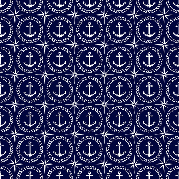 Nautical seamless pattern. - Вектор,изображение