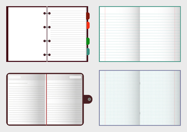 Notebooks set vector - Vetor, Imagem