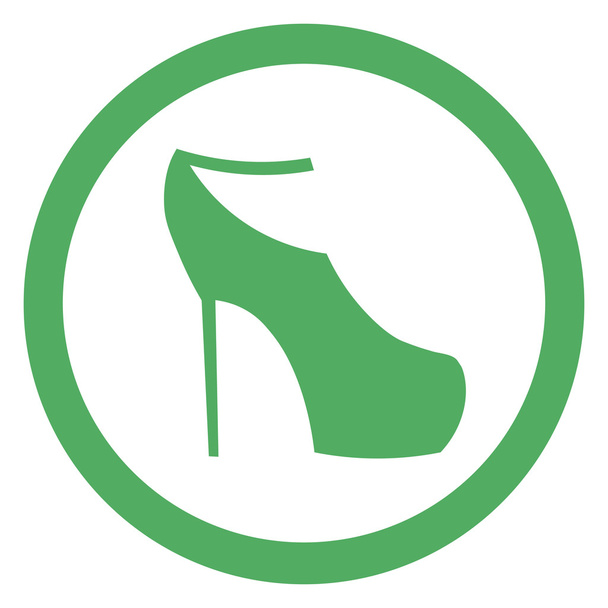 Frauen unterschreiben. Frauenschuh-Ikone. Schuhe mit hohen Absätzen. Vektor - Vektor, Bild
