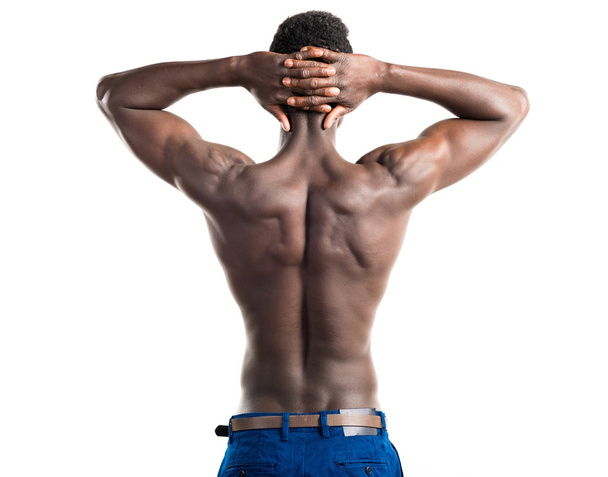 Handsome black man with athletic body posing - Φωτογραφία, εικόνα