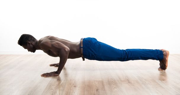 black man doing pushups - Photo, Image
