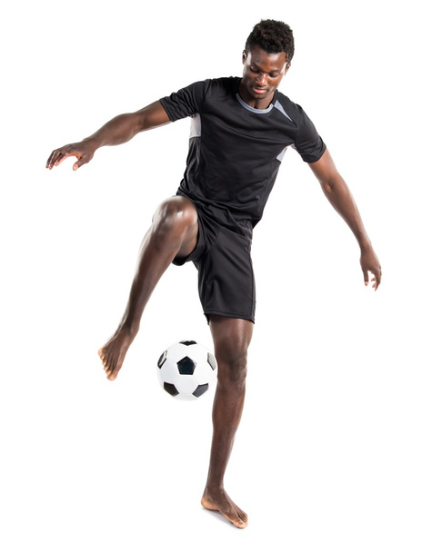 Black man playing football - Φωτογραφία, εικόνα