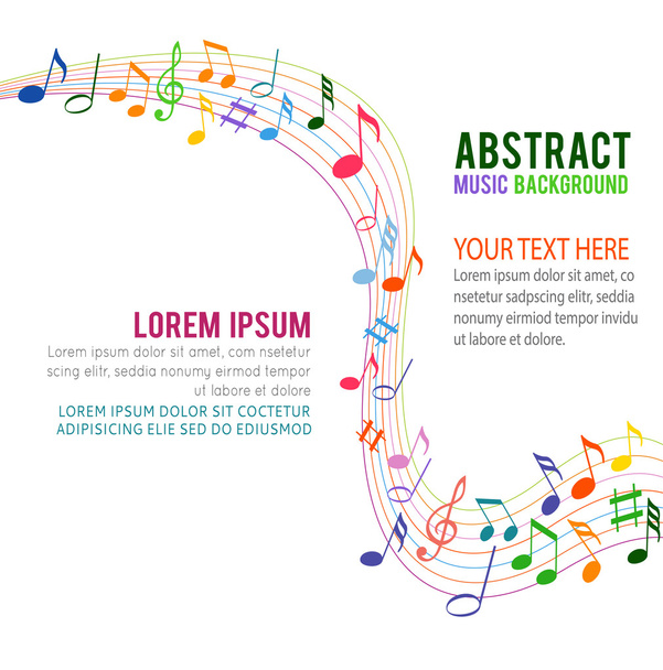 Colorfull music notes - Vector, Image
