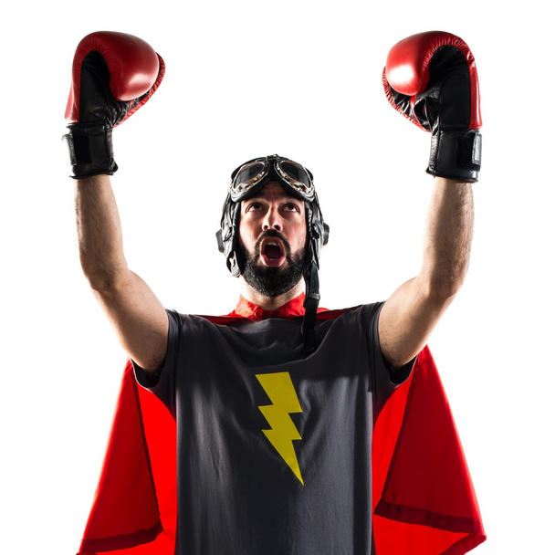 Super-herói sortudo com luvas de boxe
 - Foto, Imagem