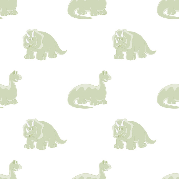 Dinosaurs. Seamless white background - Vector, Imagen
