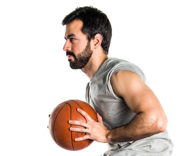 Člověk hraje basketbal skákání - Fotografie, Obrázek