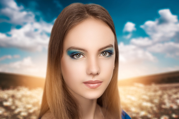 Schoonheid vrouw make-up - Foto, afbeelding