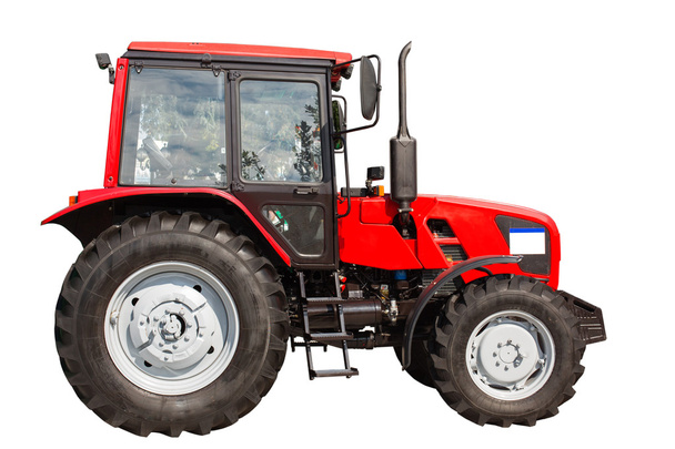 Új mezőgazdasági traktor elszigetelt fehér háttér, clipp - Fotó, kép