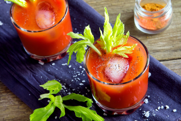 Tomato juice with celery - 写真・画像
