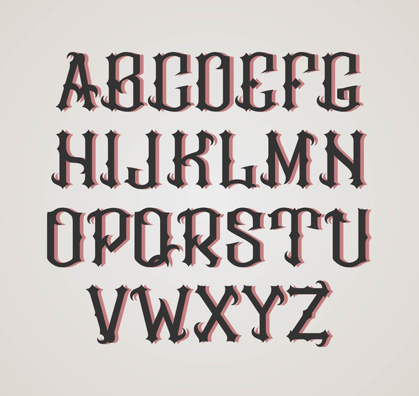 Vector gothic label font. Cognac style - Vector, afbeelding