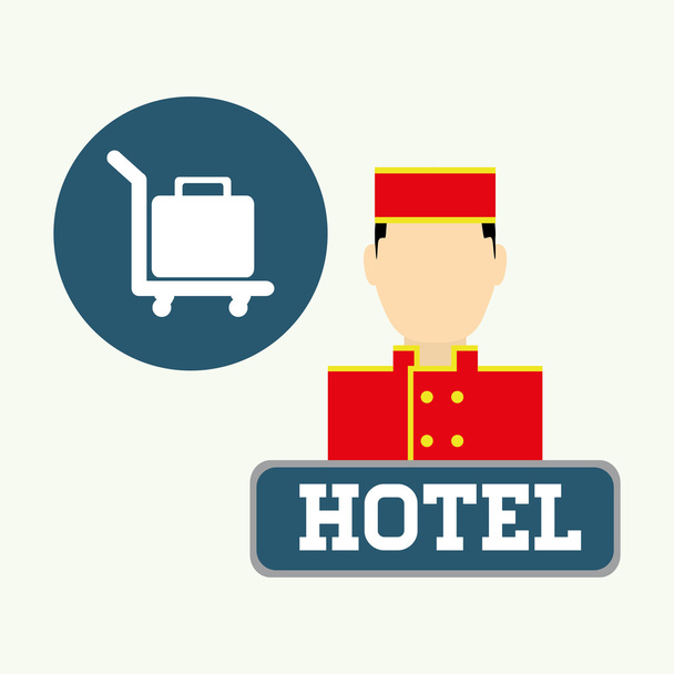 A Hotel design. ikon. utazási koncepció - Vektor, kép