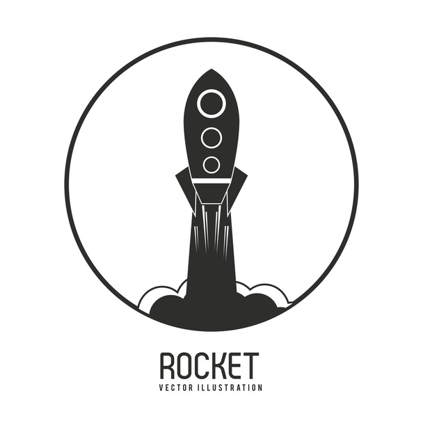 Desing de fusée. Icône vaisseau spatial. Illustration plate, vecteur modifiable
 - Vecteur, image
