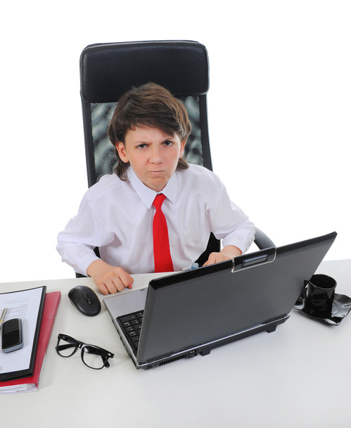 Young businessman using a laptop - Fotoğraf, Görsel