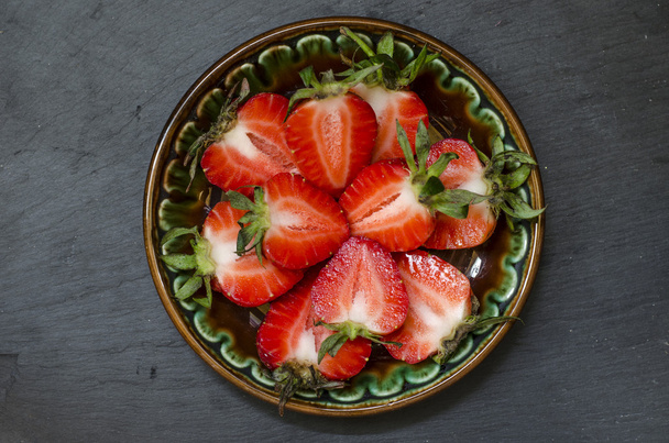 Spring red strawberries     - Fotoğraf, Görsel
