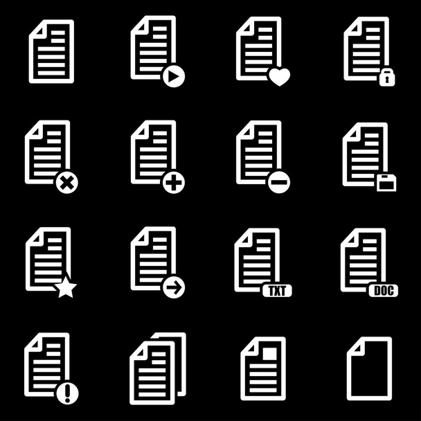 Ensemble d'icônes de documents vectoriels blancs
 - Vecteur, image