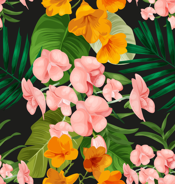 Orchid seamless pattern - Vektor, obrázek