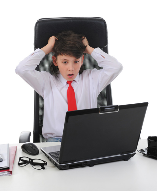 Young businessman using a laptop - Photo, image