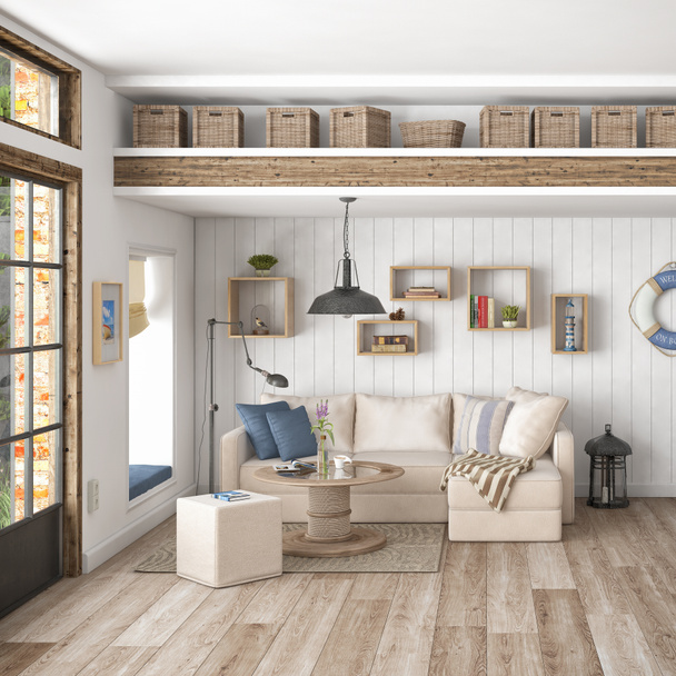 3D render - skandináv lakás - Fotó, kép