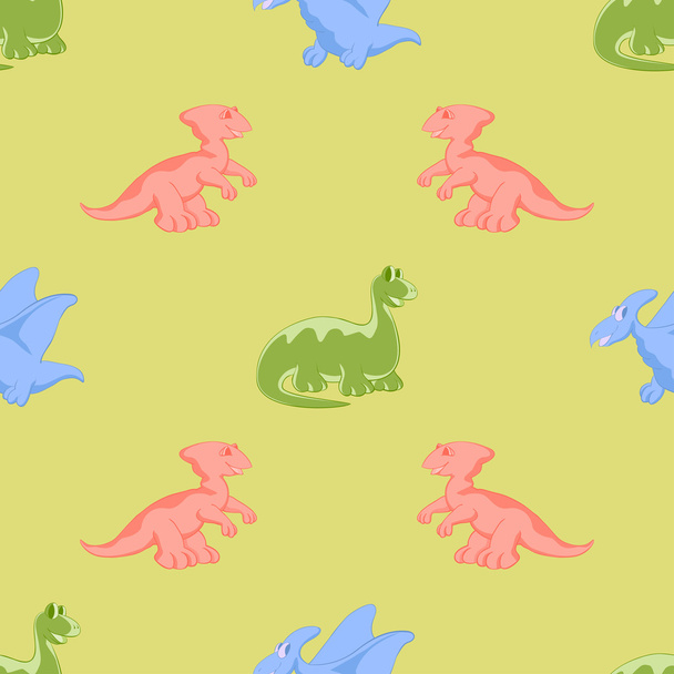Colored cartoon dinosaurs - Vektor, Bild