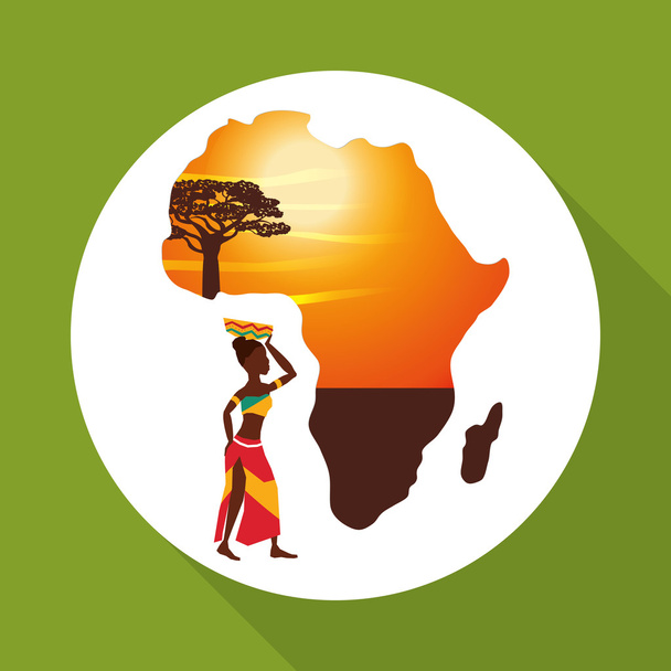 Africa design. map icon. Flat illustration - Vector, Image