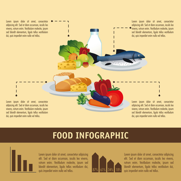 Gıda tasarım. Infographic simgesi. Renkli resimde - Vektör, Görsel