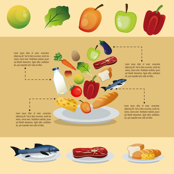 Food design. Icona infografica. Illustrazione colorata
 - Vettoriali, immagini