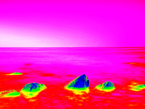 Thermografie meting, ultra violet licht in de natuur. - Foto, afbeelding