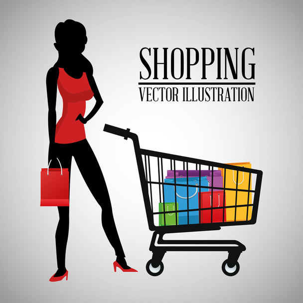 Shopping design. commerce icon. Colorful design - Vector, Image