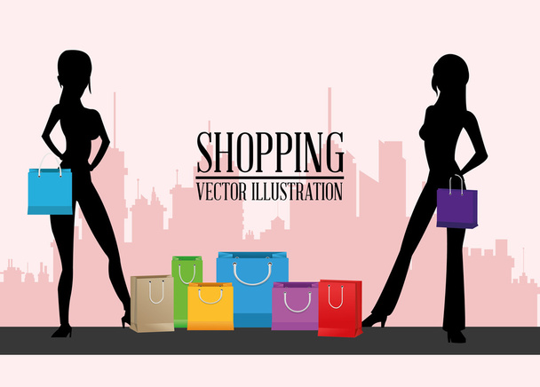 Diseño de compras. icono del comercio. Diseño colorido
 - Vector, Imagen