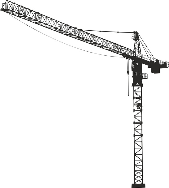 Crane. Silhouette on a white background. - Vector, Image