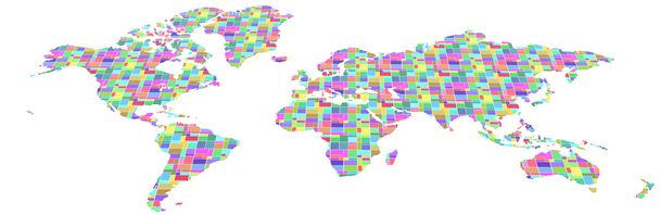 Mapa 3D Terra com várias texturas coloridas
 - Foto, Imagem