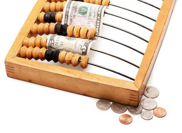 Abacus and dollar - Фото, зображення