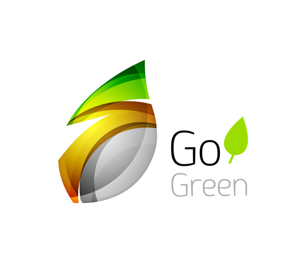 Ícone de folha abstrato. Logotipo geométrico da natureza Eco
 - Vetor, Imagem