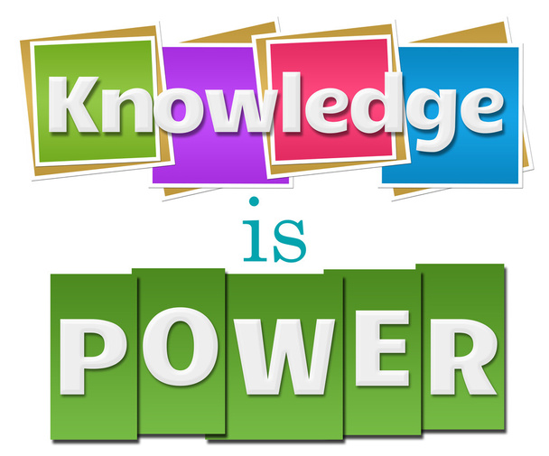 Knowledge Is Power Colorful Squares Stripes  - Photo, Image
