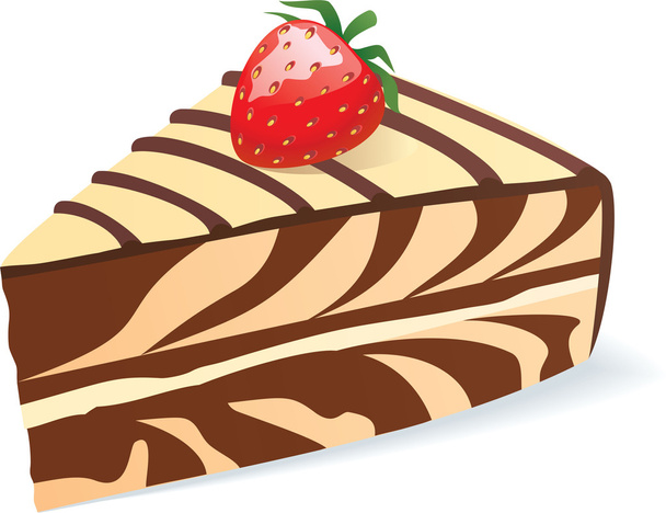 Cake and strawberry - Vetor, Imagem