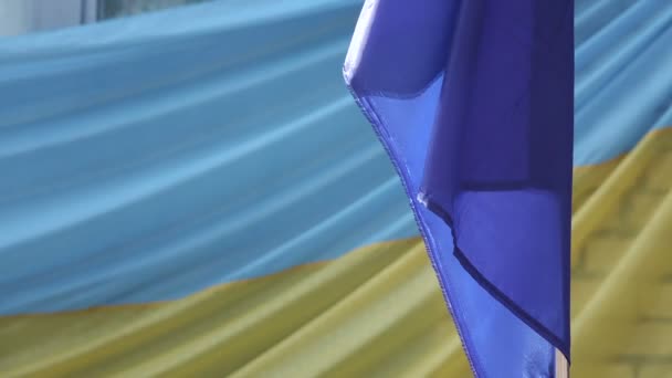 Ukrainian flag school yard - Кадри, відео