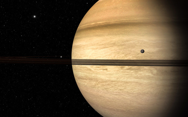 pianeta Saturno con i suoi satelliti nello spazio
 - Foto, immagini