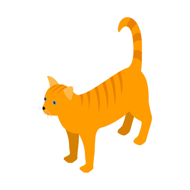 Orange tabby cat icon, isometric 3d style - ベクター画像