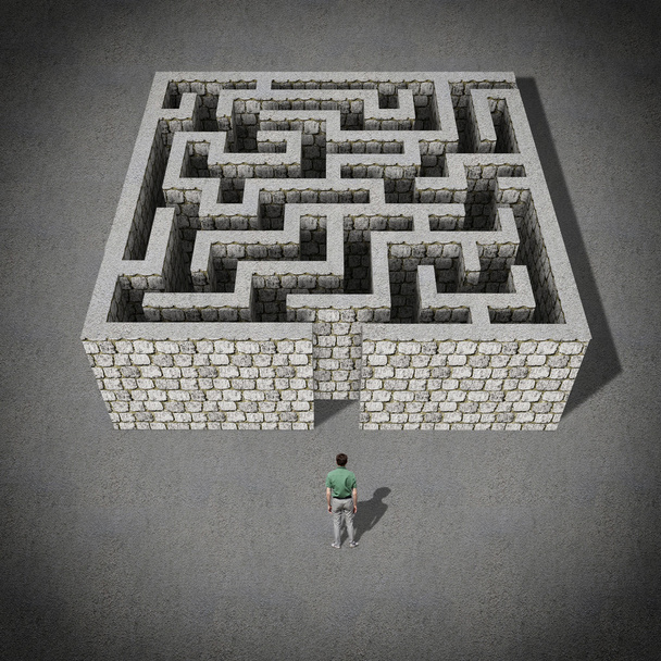 Homem no labirinto
 - Foto, Imagem