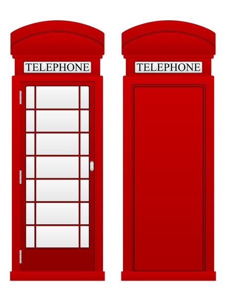 Telephone box on white  - Wektor, obraz