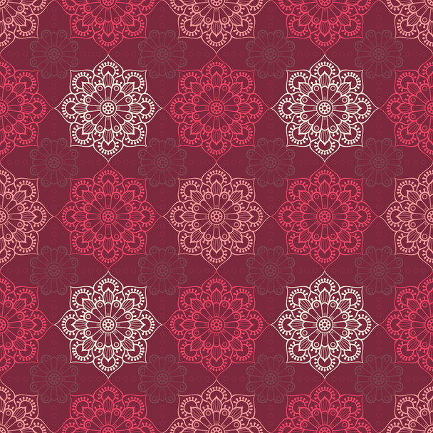 Ethnic floral seamless pattern - Vector, imagen