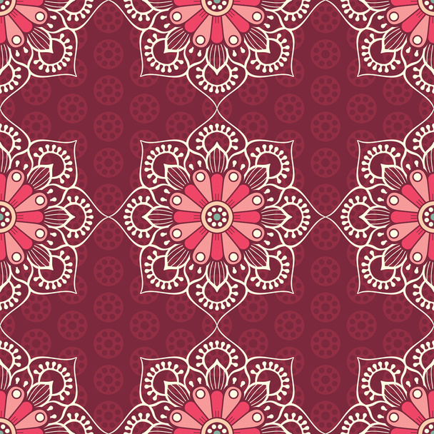 Ethnic floral seamless pattern - Vektori, kuva