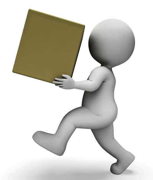 Box Deliver Shows Delivers Post and Render 3d Rendering
 - Фото, изображение