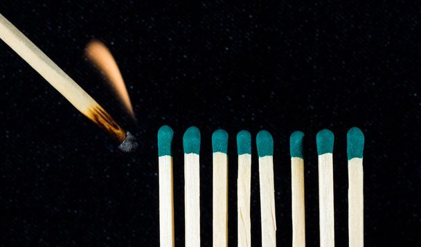 wooden matches on a background - 写真・画像